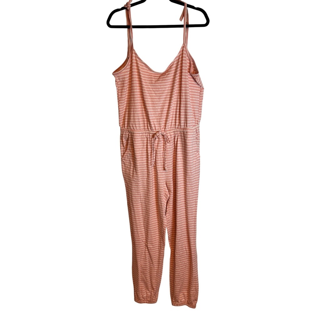 LOFT SLEEP Women's Striped Jumpsuit Pajamas Lounge Pants SZ‎ L NWT